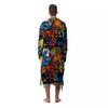 Graffiti Retro Print Pattern Men's Robe-grizzshop