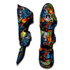 Graffiti Retro Print Pattern Muay Thai Shin Guards-grizzshop