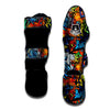 Graffiti Retro Print Pattern Muay Thai Shin Guards-grizzshop