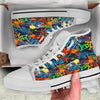 Graffiti Retro Print Pattern White High Top Shoes-grizzshop