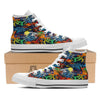 Graffiti Retro Print Pattern White High Top Shoes-grizzshop