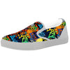 Graffiti Retro Print Pattern White Slip On Shoes-grizzshop