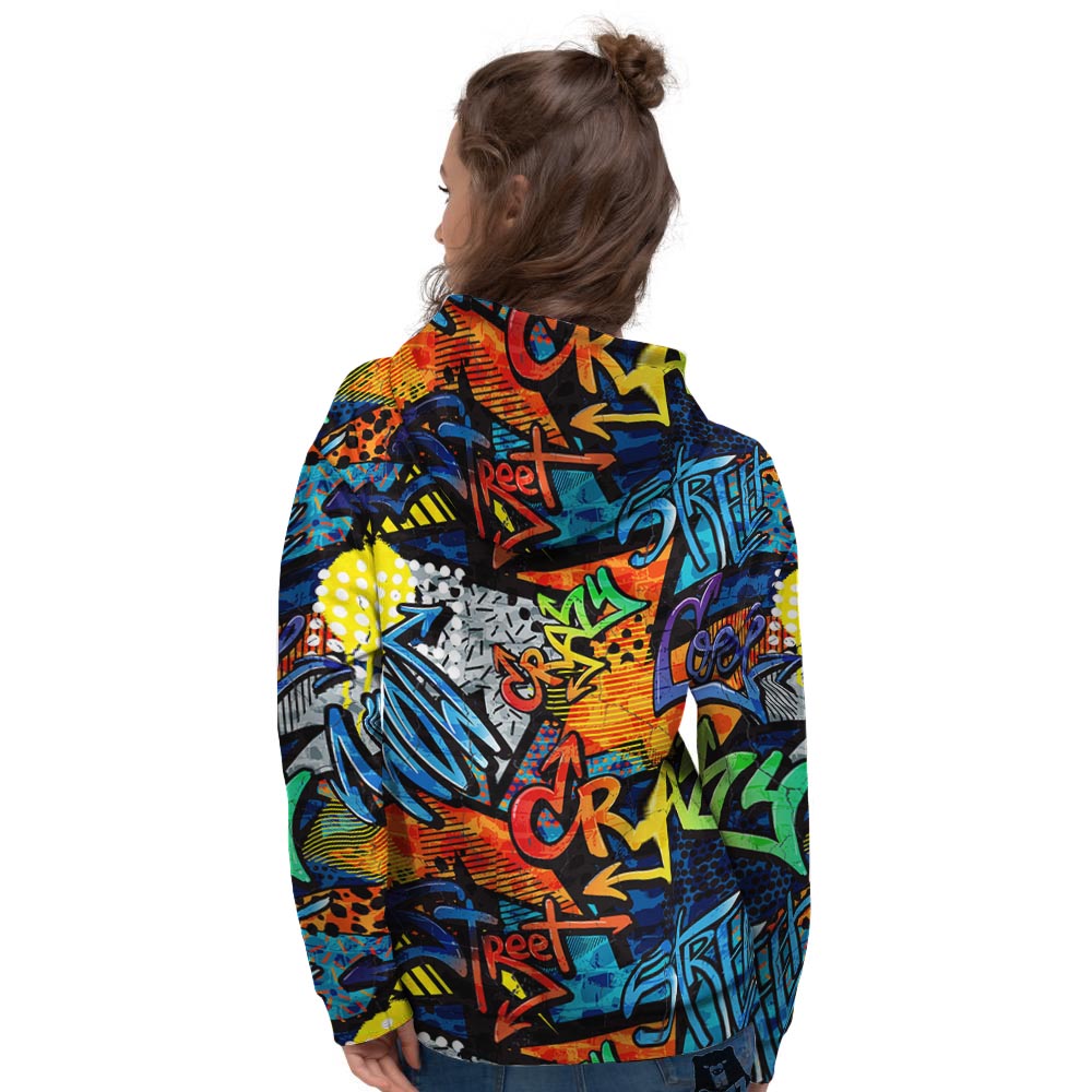 Graffiti Retro Print Pattern Women's Hoodie-grizzshop