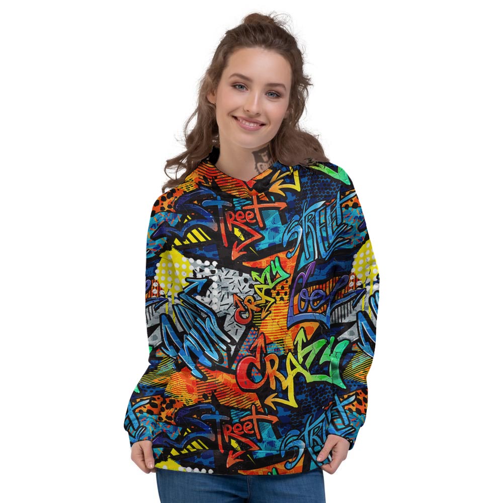 Graffiti Retro Print Pattern Women's Hoodie-grizzshop