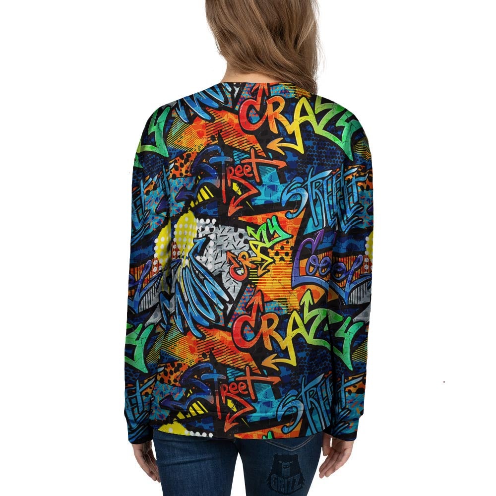 Graffiti Retro Print Pattern Women's Sweatshirt-grizzshop