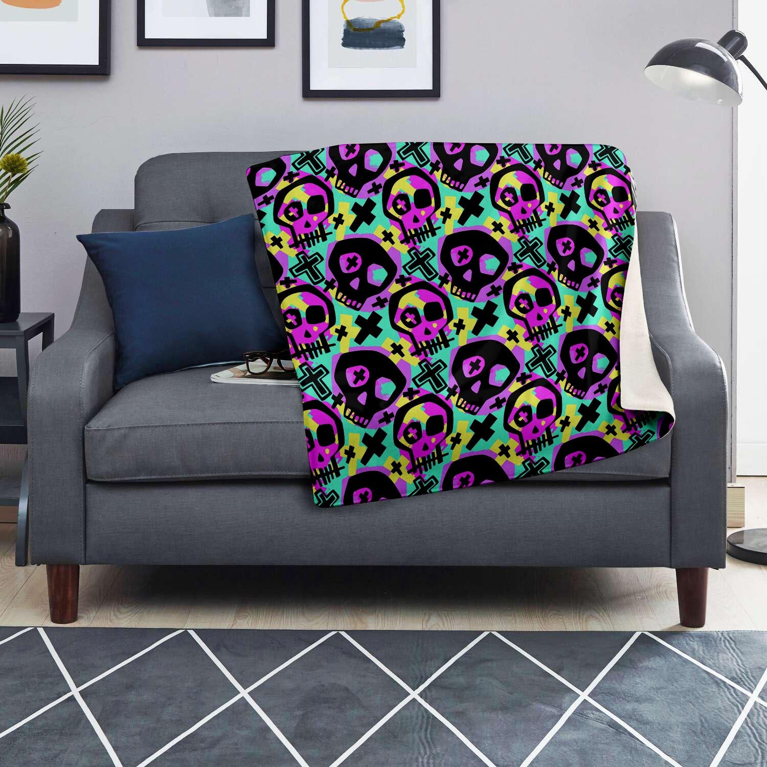 Graffiti Skull Blanket-grizzshop