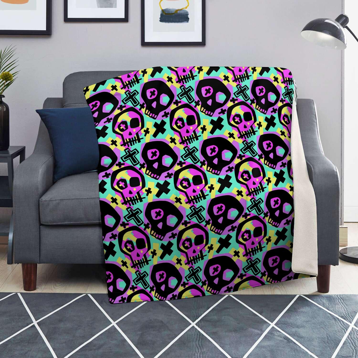 Graffiti Skull Blanket-grizzshop