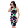 Graffiti Skull Bodycon Dress-grizzshop