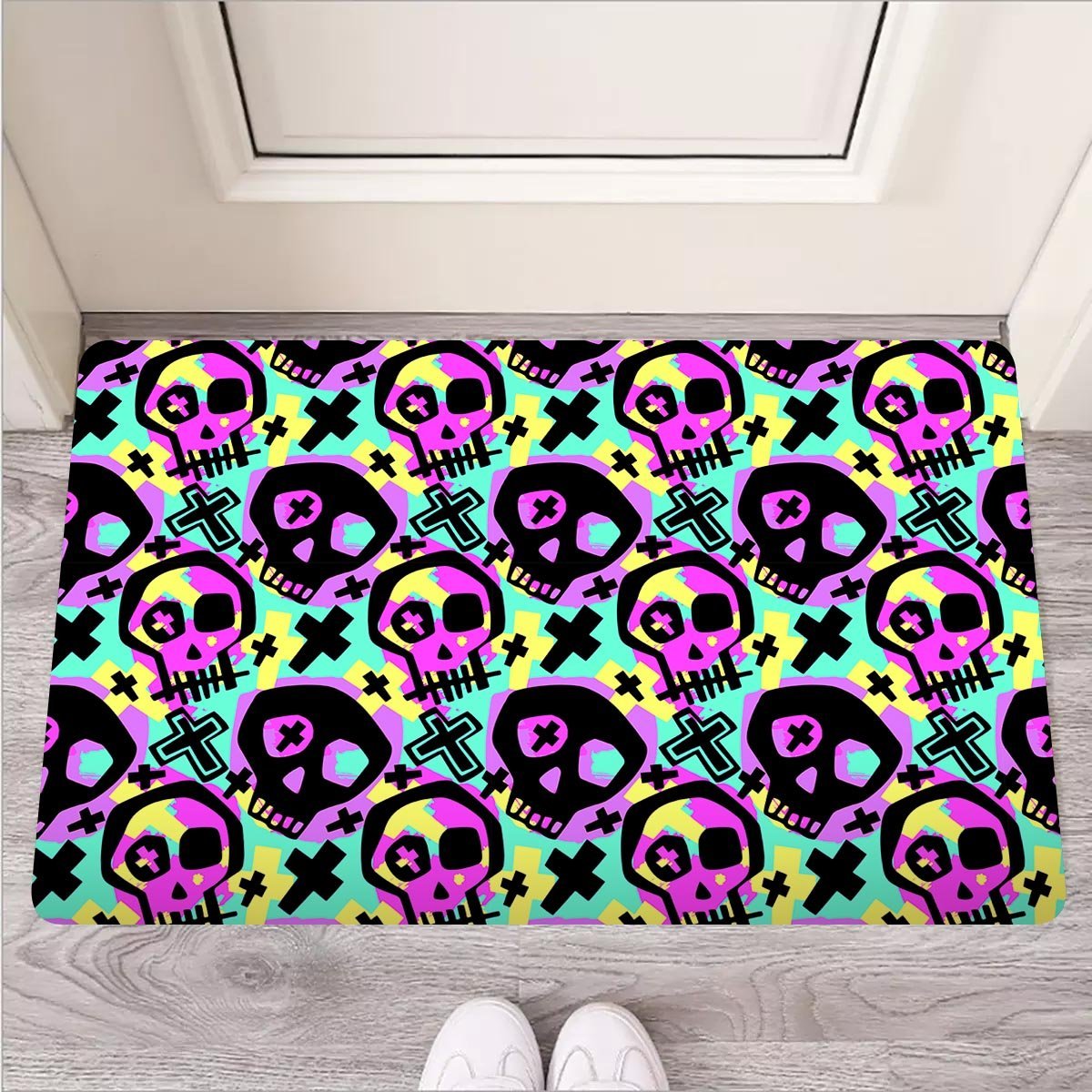 Graffiti Skull Door Mat-grizzshop