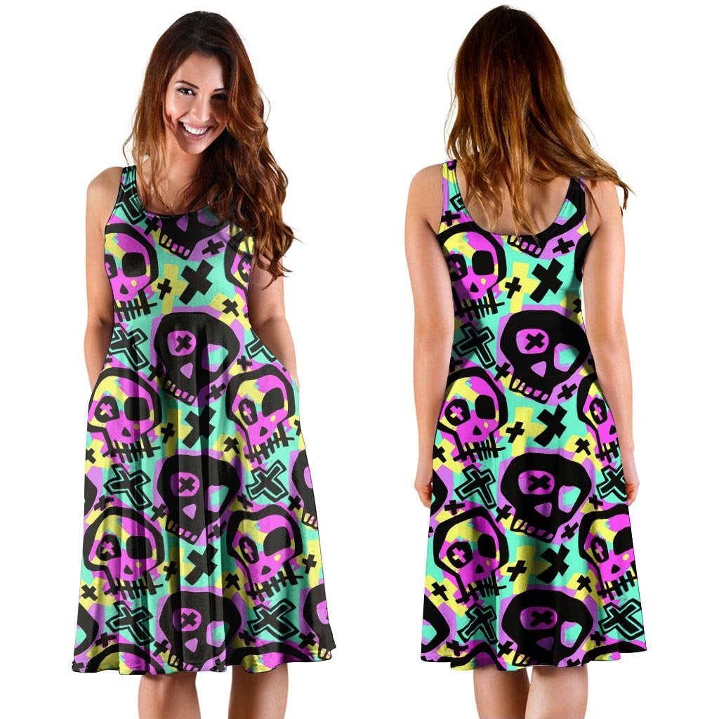 Graffiti Skull Dress-grizzshop