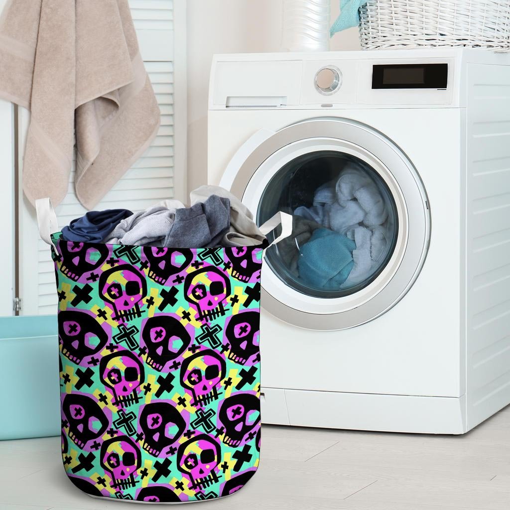 Graffiti Skull Laundry Basket-grizzshop