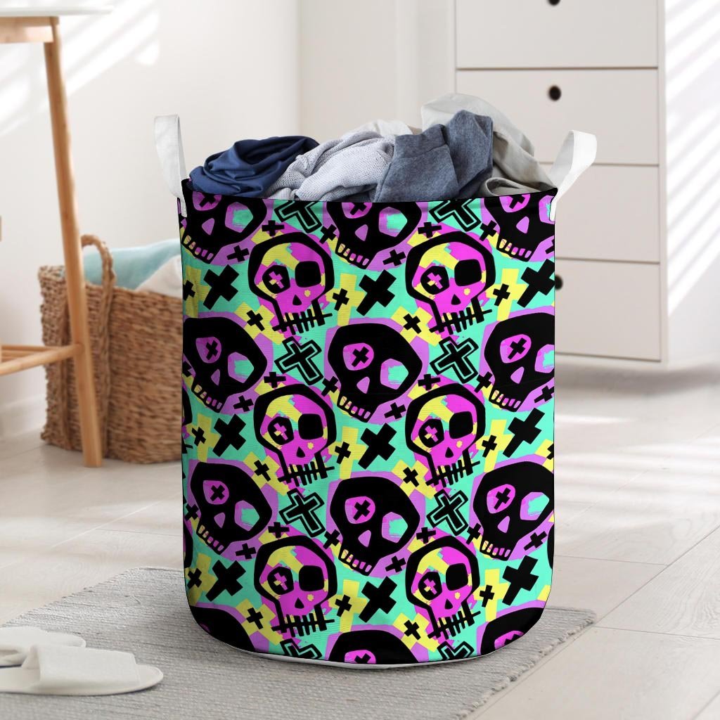 Graffiti Skull Laundry Basket-grizzshop