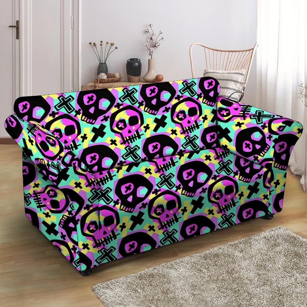 Graffiti Skull Loveseat Cover-grizzshop