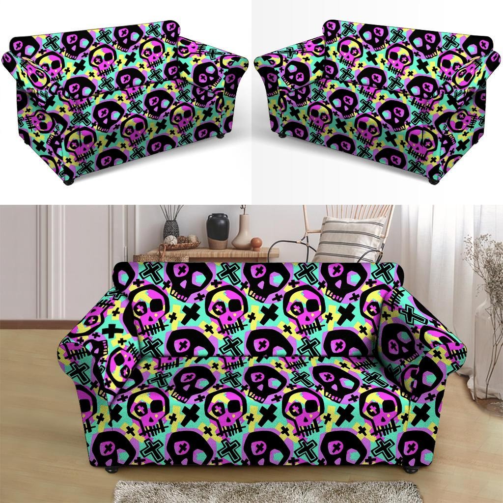 Graffiti Skull Loveseat Cover-grizzshop