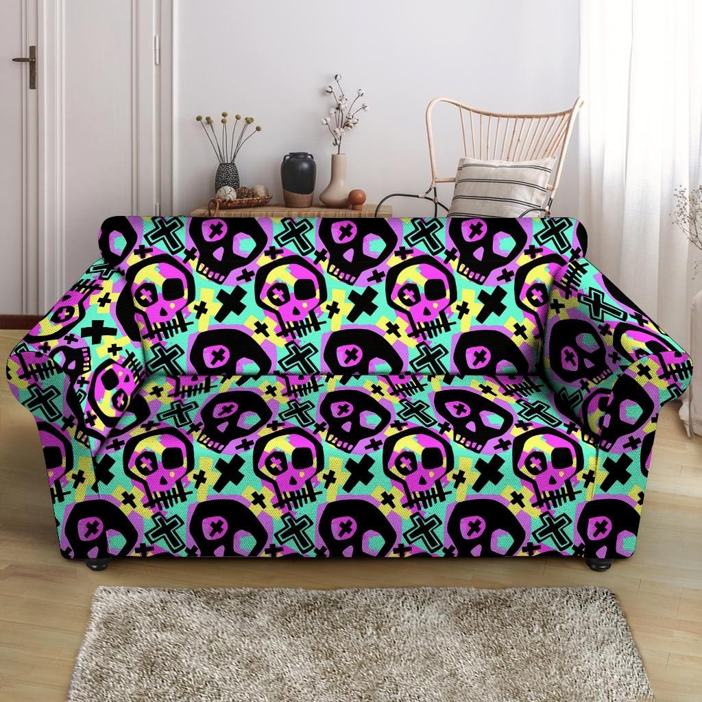 Graffiti Skull Loveseat Cover-grizzshop