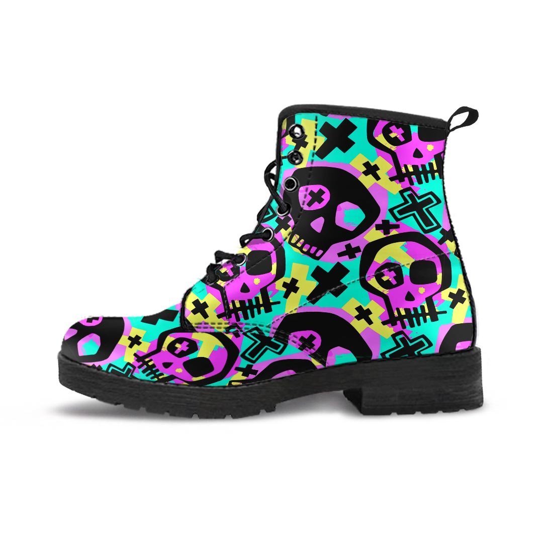 Graffiti Skull Men's Boots-grizzshop