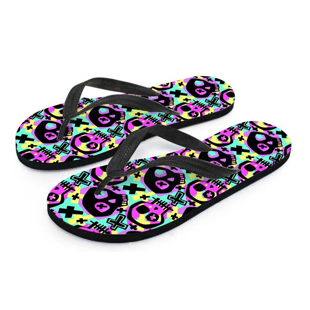 Graffiti Skull Men's Flip Flops-grizzshop