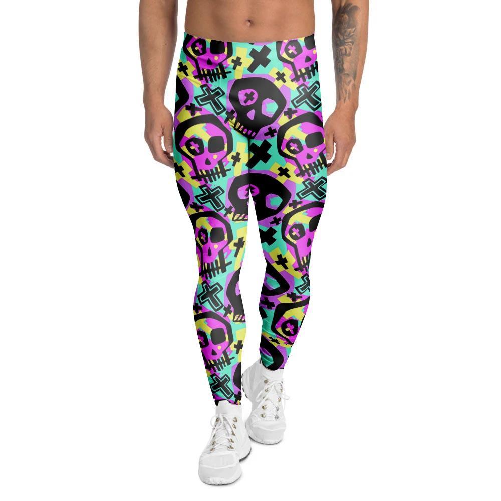 Graffiti Skull Men's Leggings-grizzshop