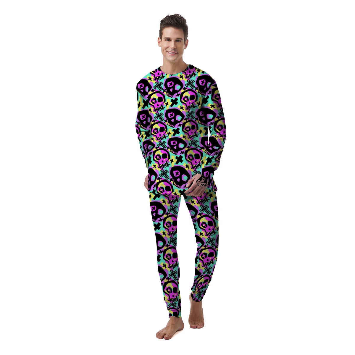 Graffiti Skull Men's Pajamas-grizzshop