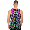 Graffiti Skull Men's Tank Tops-grizzshop