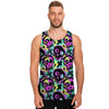 Graffiti Skull Men's Tank Tops-grizzshop