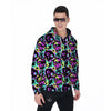 Graffiti Skull Men's Zip Up Hoodie-grizzshop