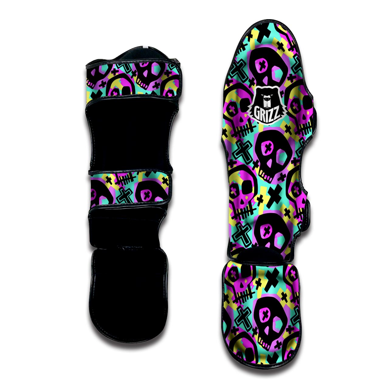 Graffiti Skull Muay Thai Shin Guard-grizzshop