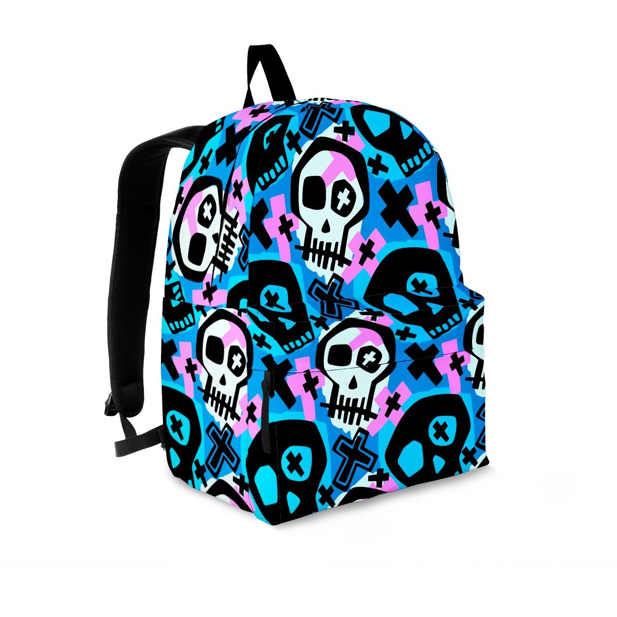 Graffiti Skull Print Backpack-grizzshop