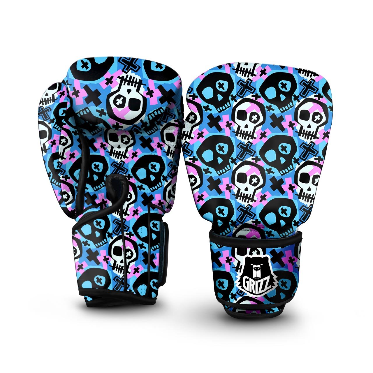 Graffiti Skull Print Boxing Gloves-grizzshop