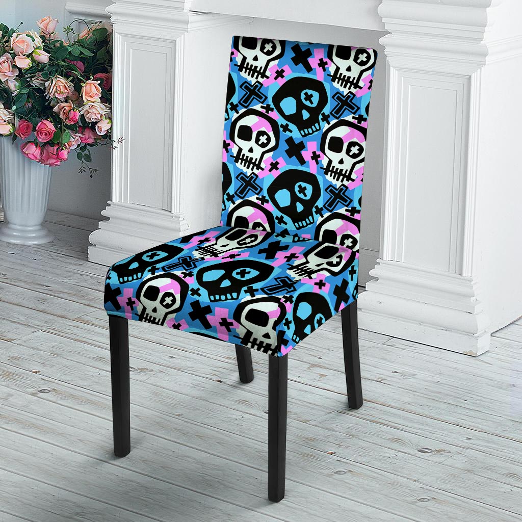 Graffiti Skull Print Chair Cover-grizzshop