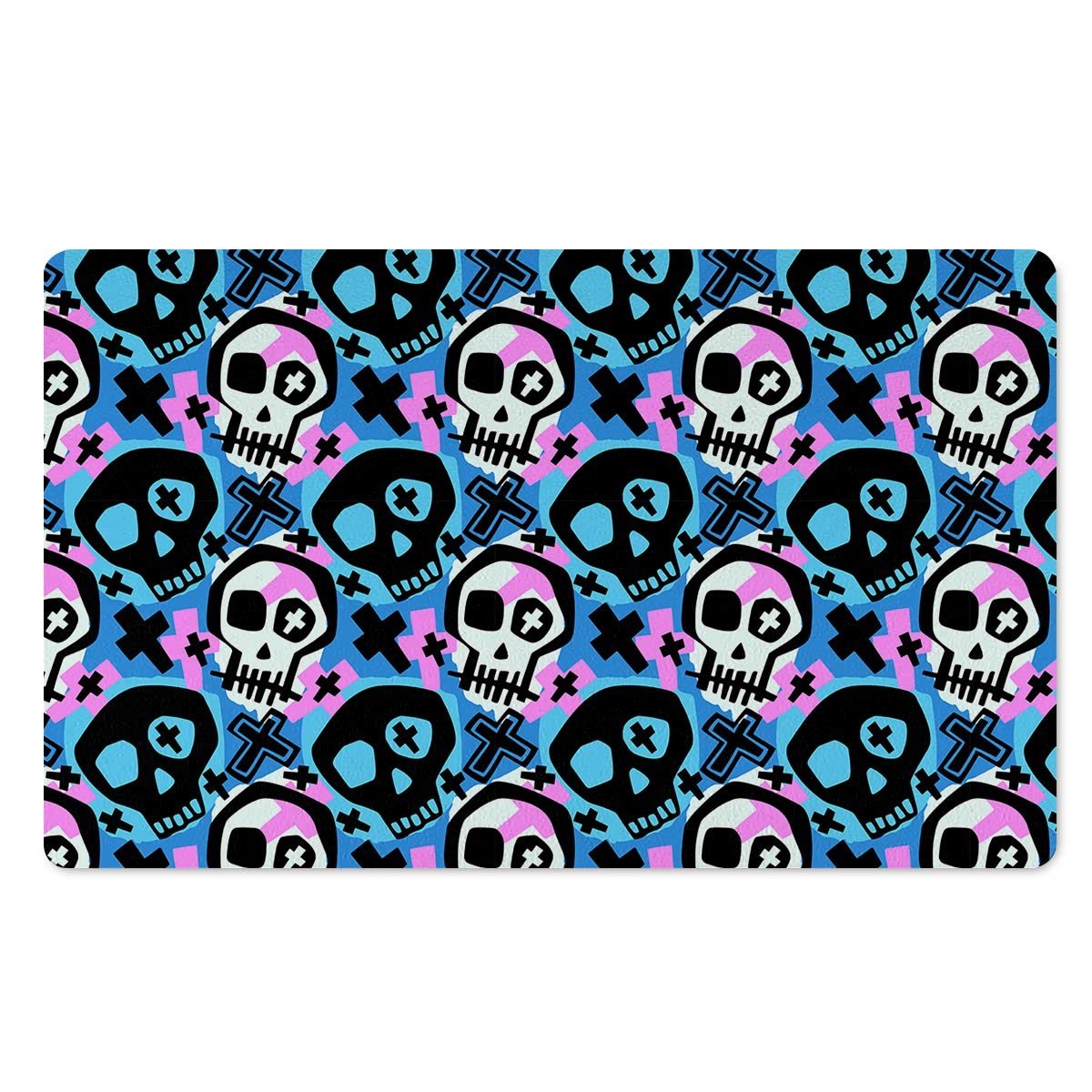 Graffiti Skull Print Door Mat-grizzshop