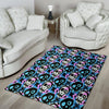 Graffiti Skull Print Floor Mat-grizzshop