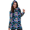 Graffiti Skull Print Hoodie Dress-grizzshop