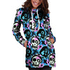 Graffiti Skull Print Hoodie Dress-grizzshop