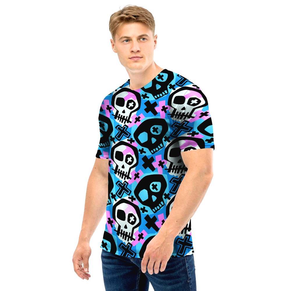 Graffiti Skull Print Men T Shirt-grizzshop