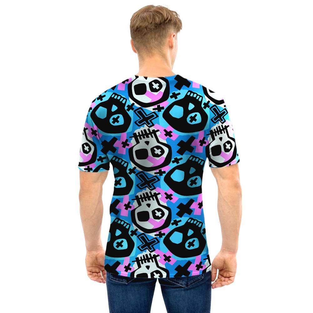 Graffiti Skull Print Men T Shirt-grizzshop