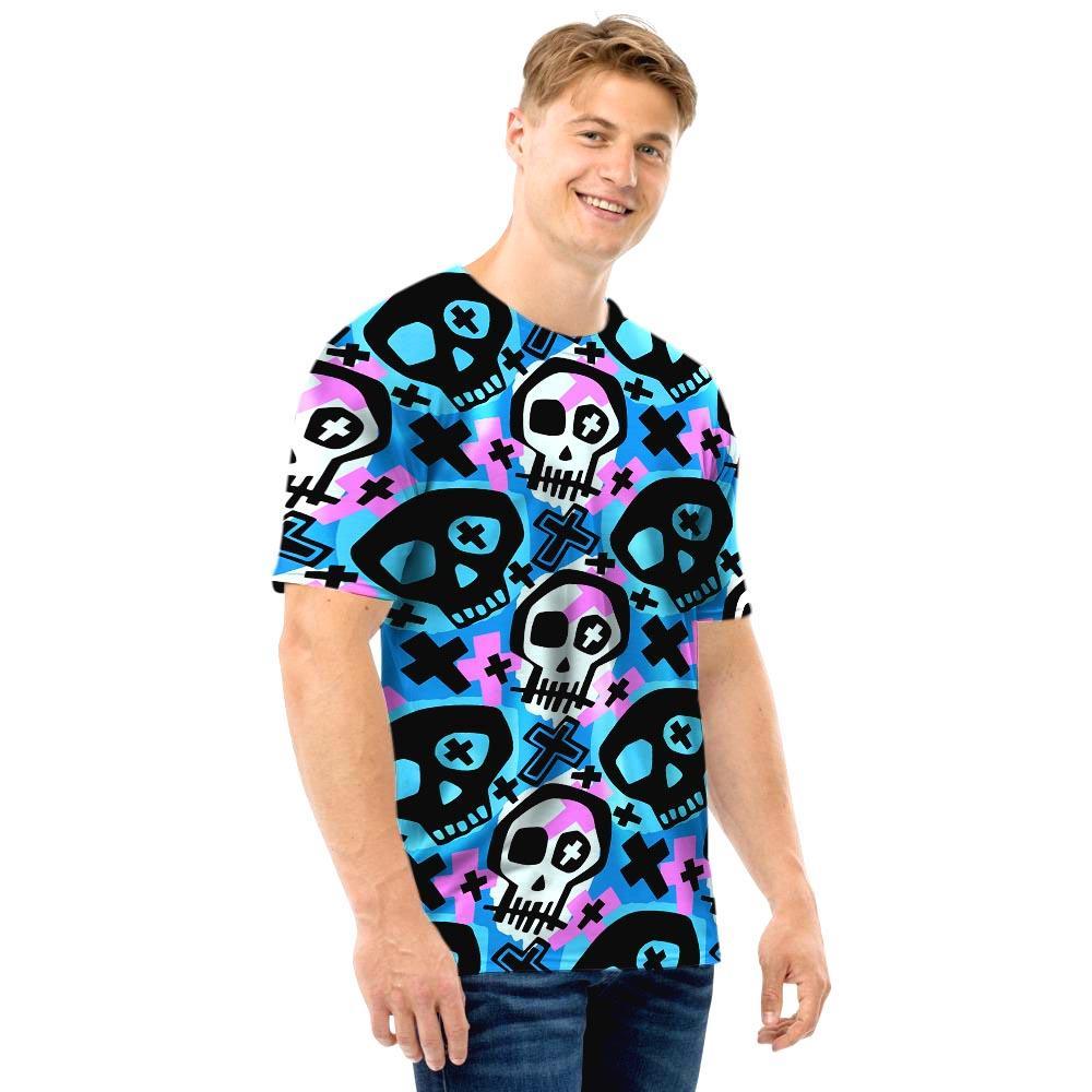 Graffiti Skull Print Men T Shirt-grizzshop