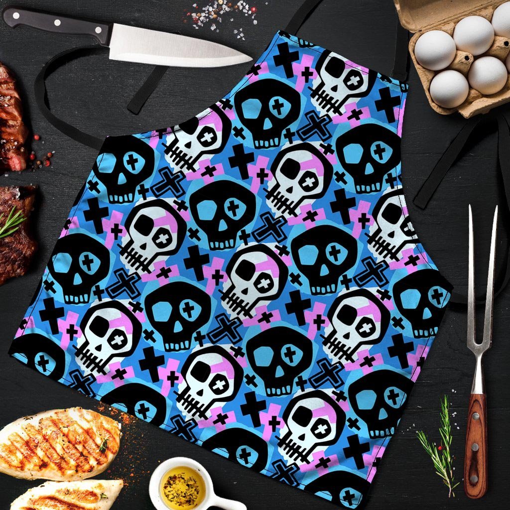 Graffiti Skull Print Men's Apron-grizzshop