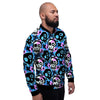 Graffiti Skull Print Men's Bomber Jacket-grizzshop