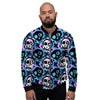 Graffiti Skull Print Men's Bomber Jacket-grizzshop