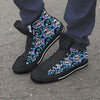 Graffiti Skull Print Men's High Top Shoes-grizzshop