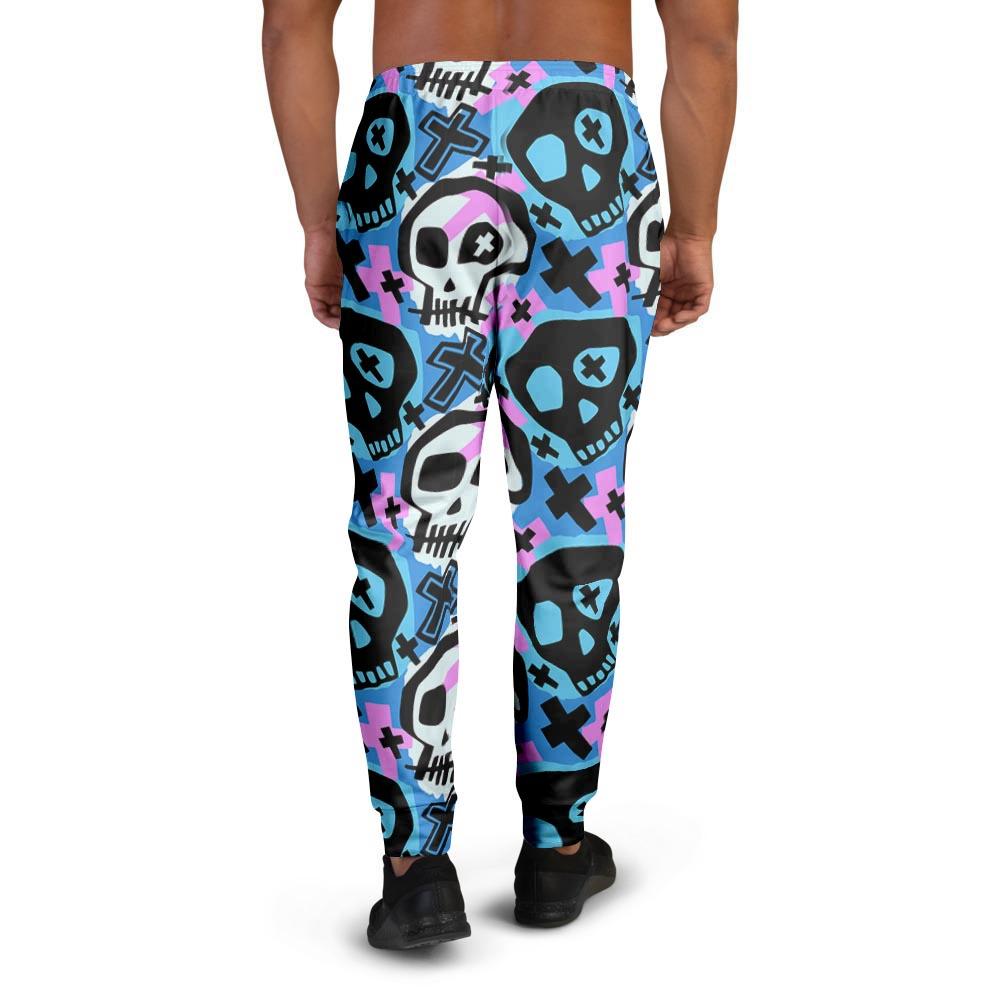 Graffiti Skull Print Men's Joggers-grizzshop