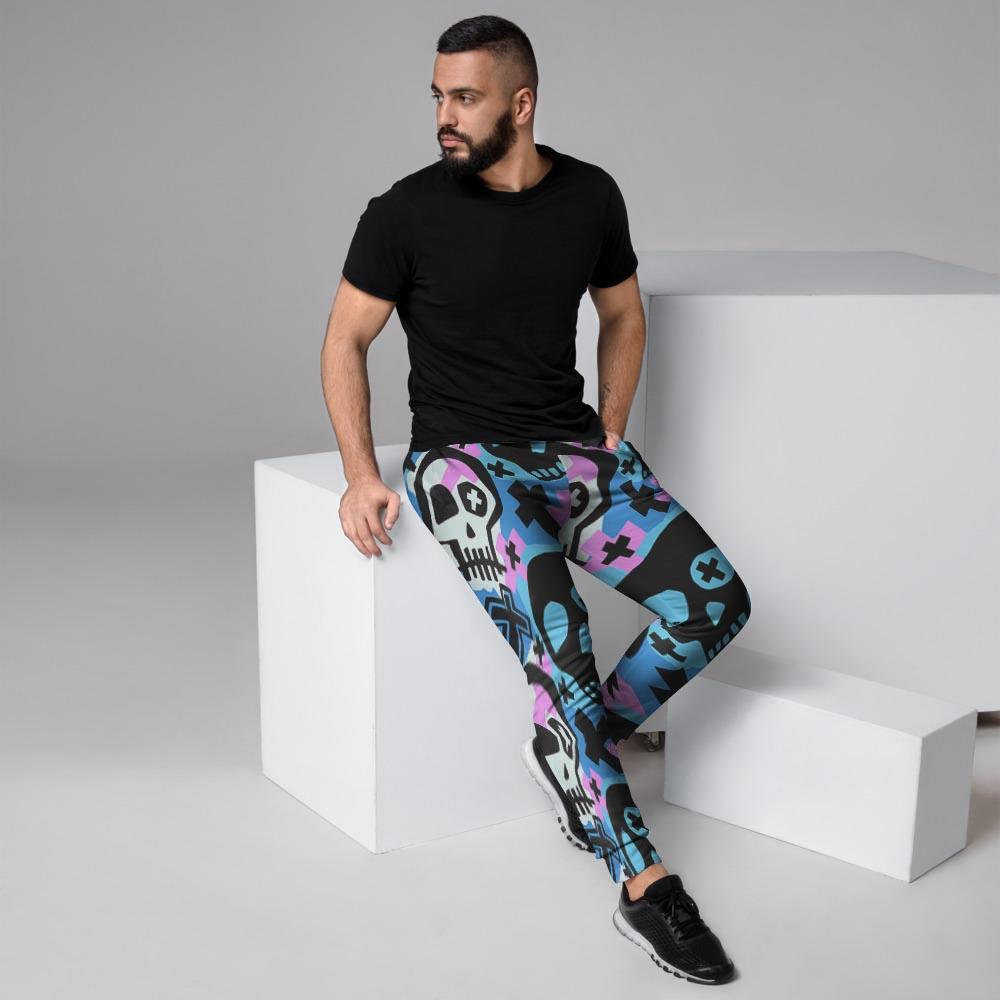 Graffiti Skull Print Men's Joggers-grizzshop