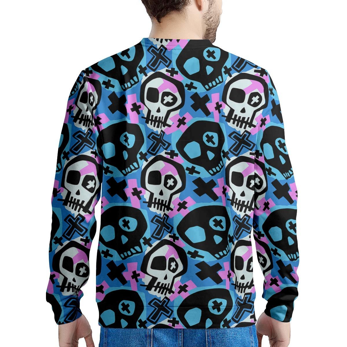 Graffiti Skull Print Men's Sweatshirt-grizzshop