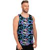 Graffiti Skull Print Men's Tank Tops-grizzshop