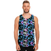 Graffiti Skull Print Men's Tank Tops-grizzshop