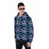 Graffiti Skull Print Men's Zip Up Hoodie-grizzshop