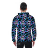 Graffiti Skull Print Men's Zip Up Hoodie-grizzshop