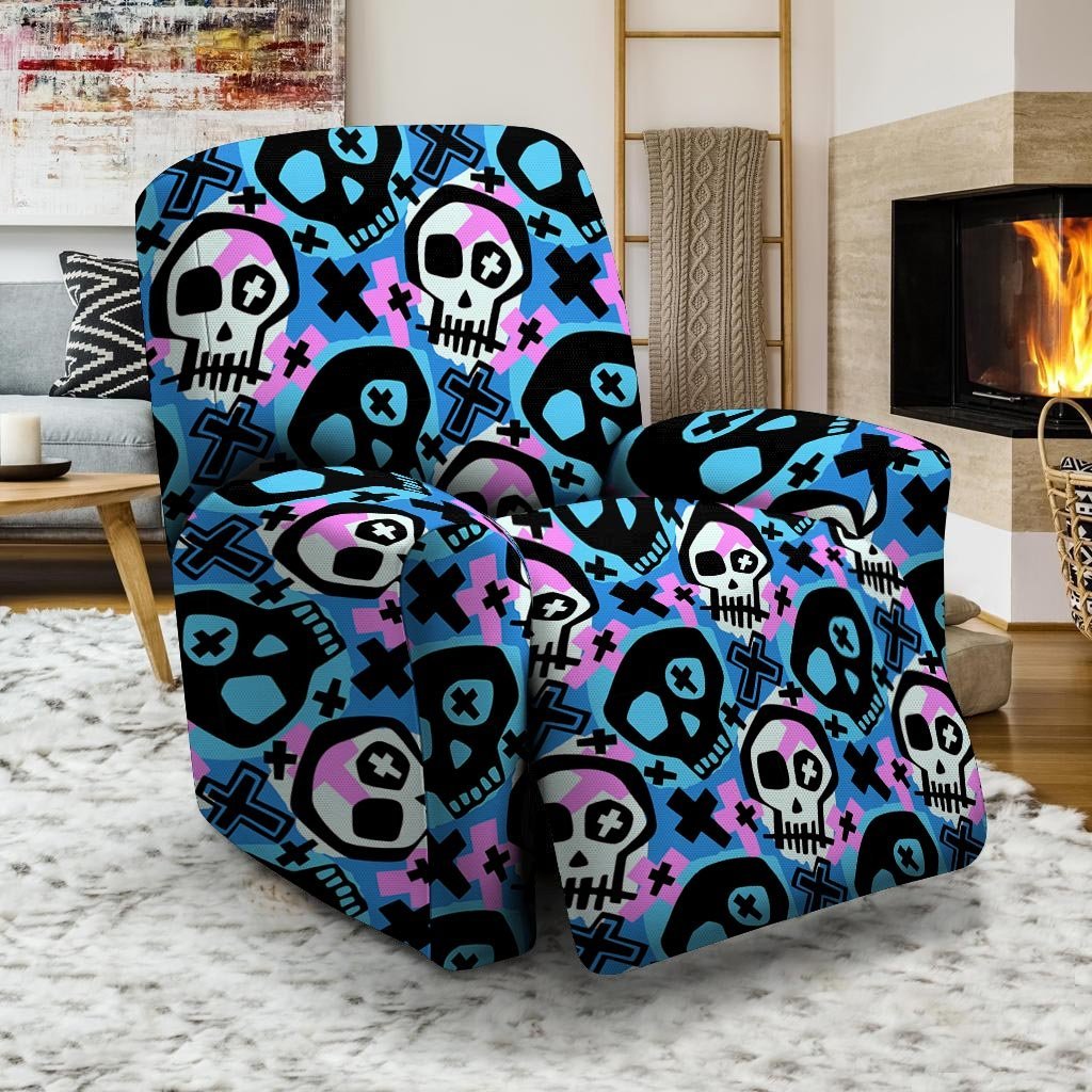 Graffiti Skull Print Recliner Cover-grizzshop