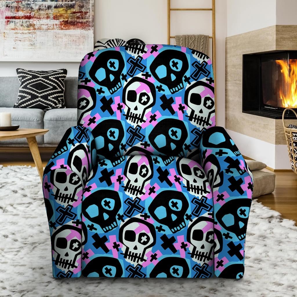 Graffiti Skull Print Recliner Cover-grizzshop